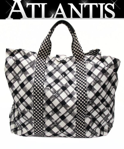 CHANEL 2000 Cruise Gingham Check Tote Bag Size ONE SIZE