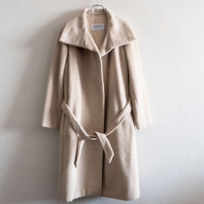 MAX MARA Alpaca Virgin Wool Belted Wrap Coat Size XS