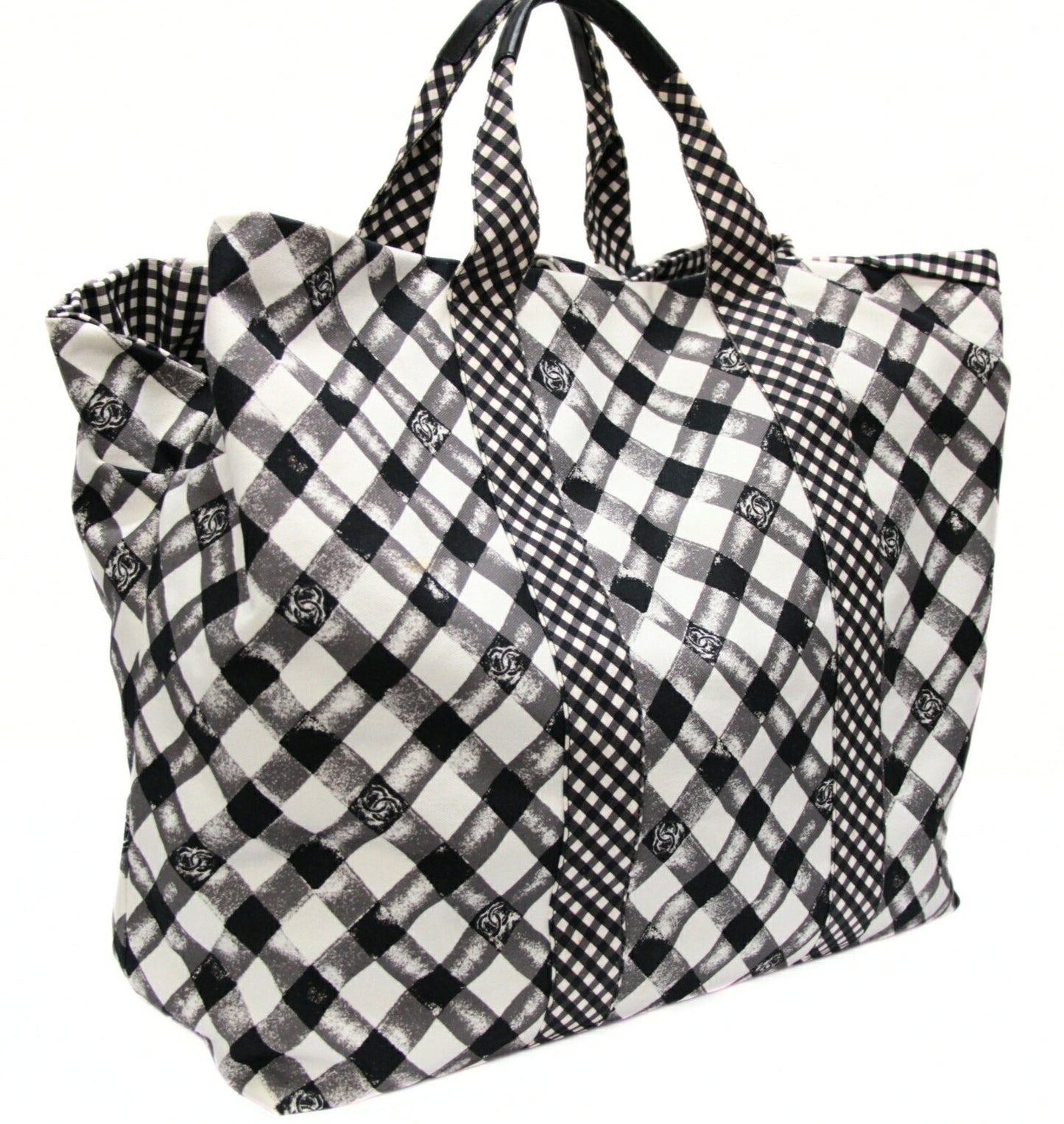 CHANEL 2000 Cruise Gingham Check Tote Bag Size ONE SIZE