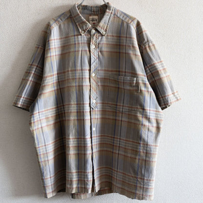 Stussy 90S Short-sleeve checked shirt Size XL