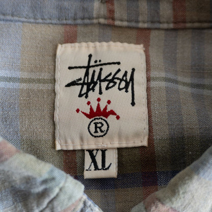Stussy 90S Short-sleeve checked shirt Size XL