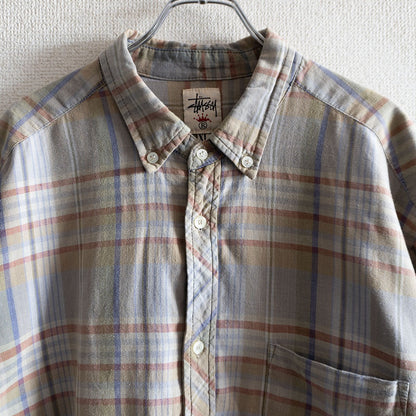 Stussy 90S Short-sleeve checked shirt Size XL