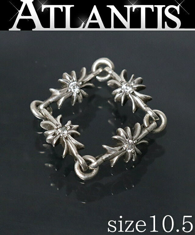 CHROME HEARTS Tiny E CH Plus Diamond Ring Size ONE SIZE