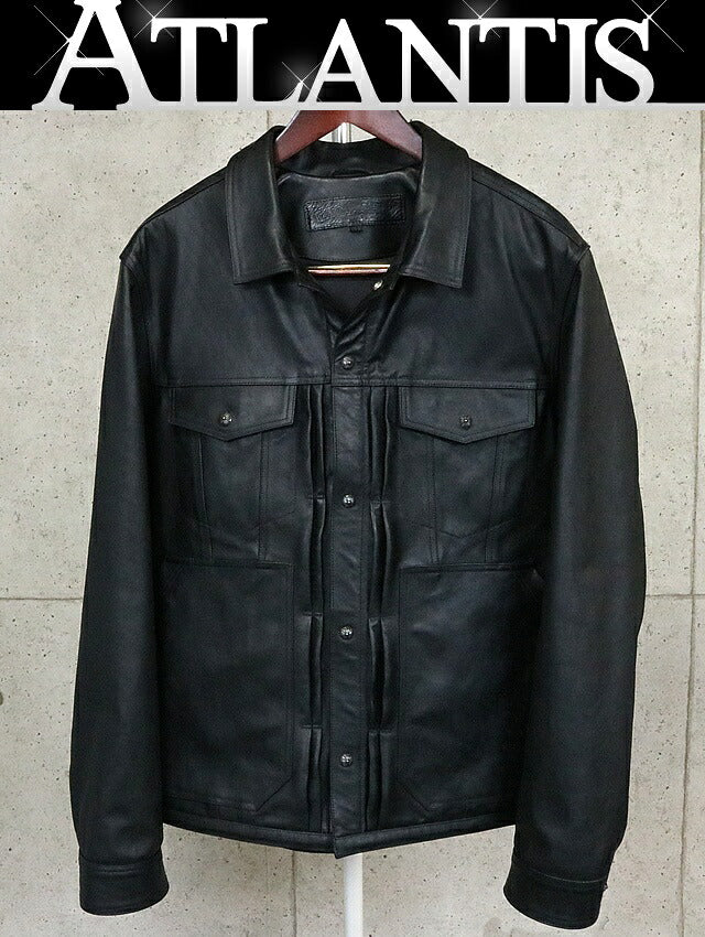 CHROME HEARTS WHIPLASH Horsehide Leather Jacket Black Size M