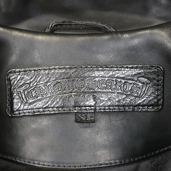 CHROME HEARTS WHIPLASH Horsehide Leather Jacket Black Size M