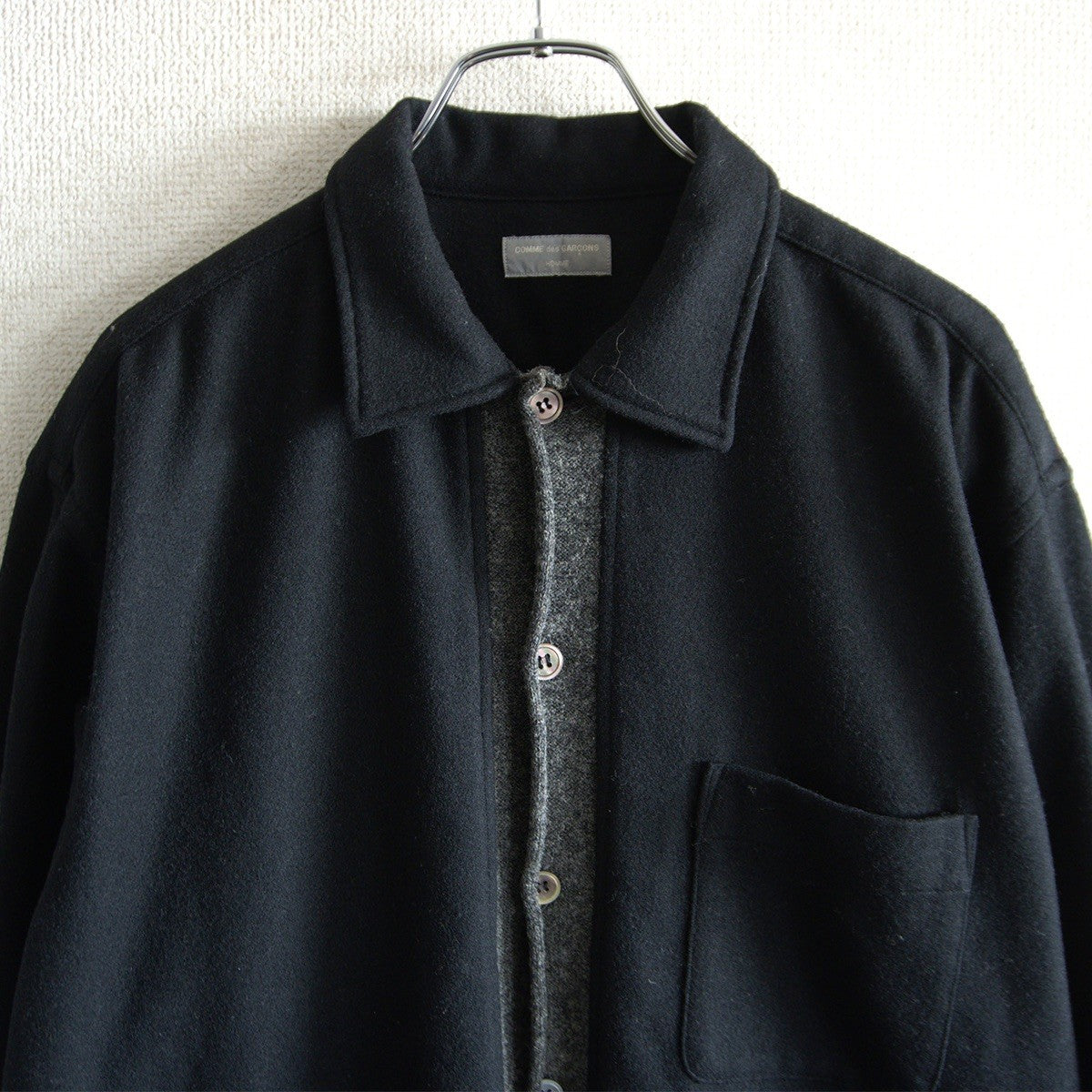 Comme des Garcons 96 90s Boxy Paneled Shirt Black Size XXL
