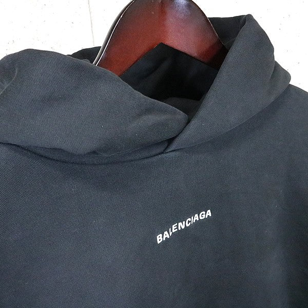 BALENCIAGA 25AW Logo Cotton Hoodie Black Size L