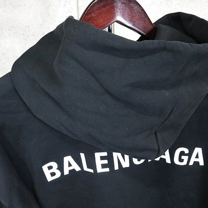 BALENCIAGA 25AW Logo Cotton Hoodie Black Size L
