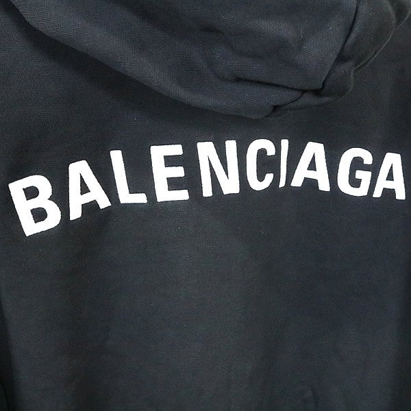 BALENCIAGA 25AW Logo Cotton Hoodie Black Size L