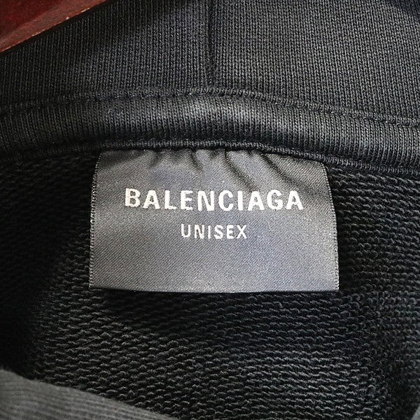 BALENCIAGA 25AW Logo Cotton Hoodie Black Size L