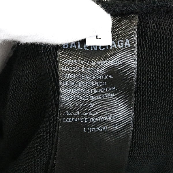 BALENCIAGA 25AW Logo Cotton Hoodie Black Size L