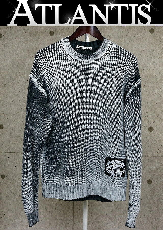 Acne Studios 25AW Cotton Knit Sweater White/Black Size S