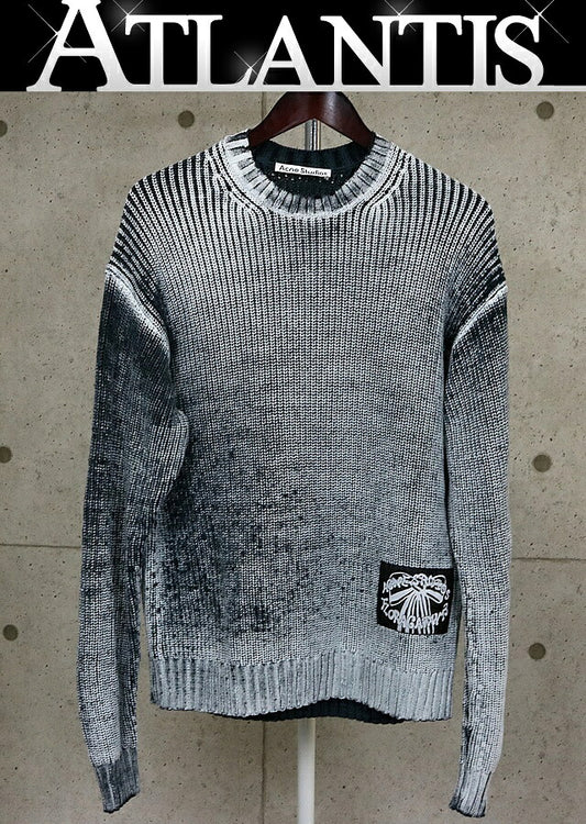 Acne Studios 25AW Cotton Knit Sweater White/Black Size S