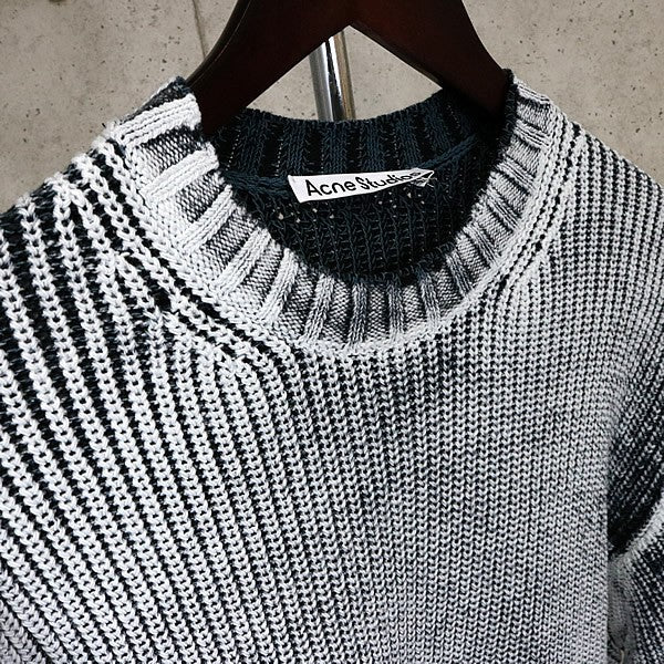 Acne Studios 25AW Cotton Knit Sweater White/Black Size S