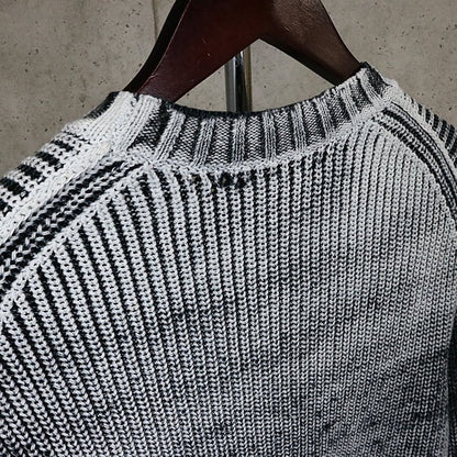 Acne Studios 25AW Cotton Knit Sweater White/Black Size S