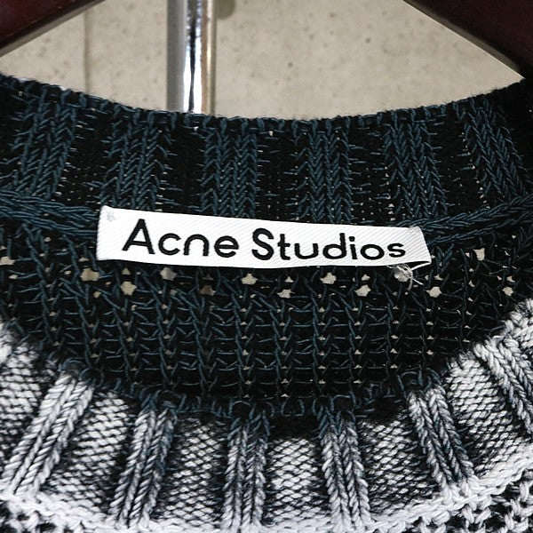 Acne Studios 25AW Cotton Knit Sweater White/Black Size S