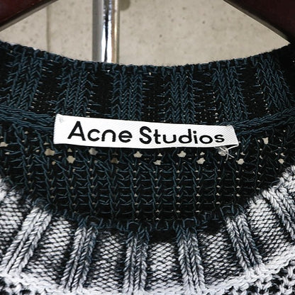 Acne Studios 25AW Cotton Knit Sweater White/Black Size S