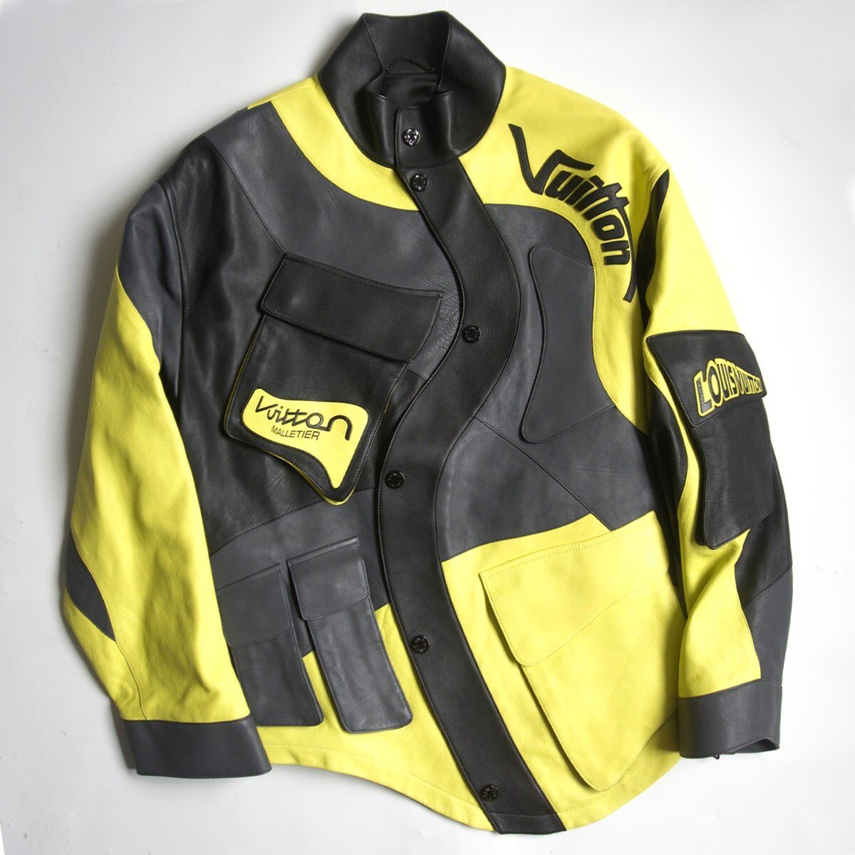 Louis Vuitton Leather Motorcycle Jacket Size 48