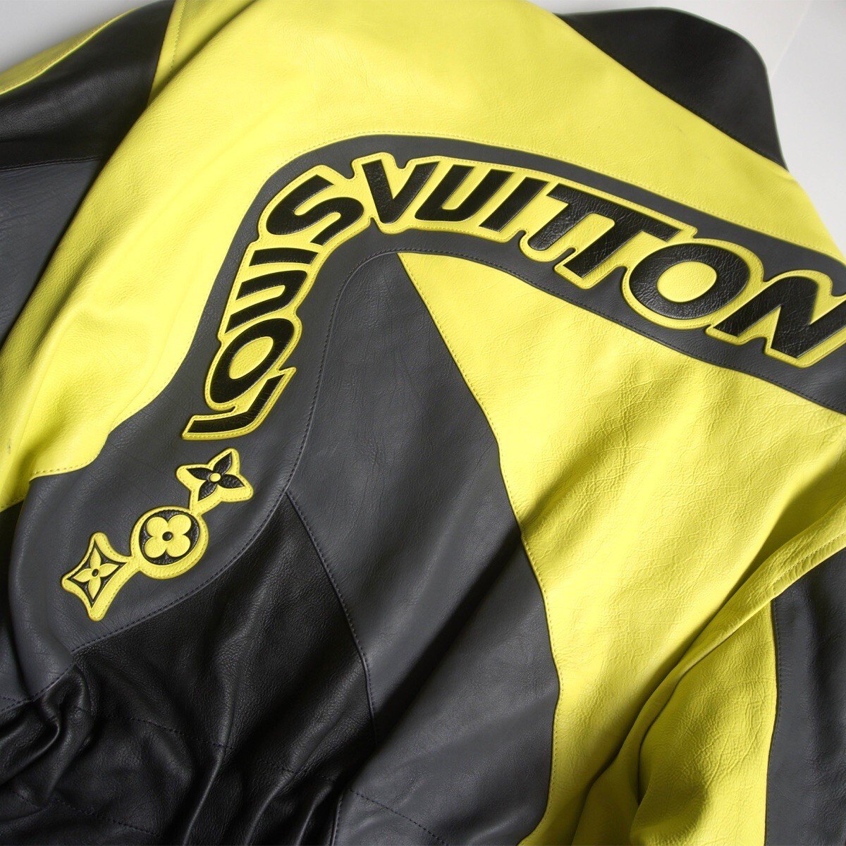 Louis Vuitton Leather Motorcycle Jacket Size 48