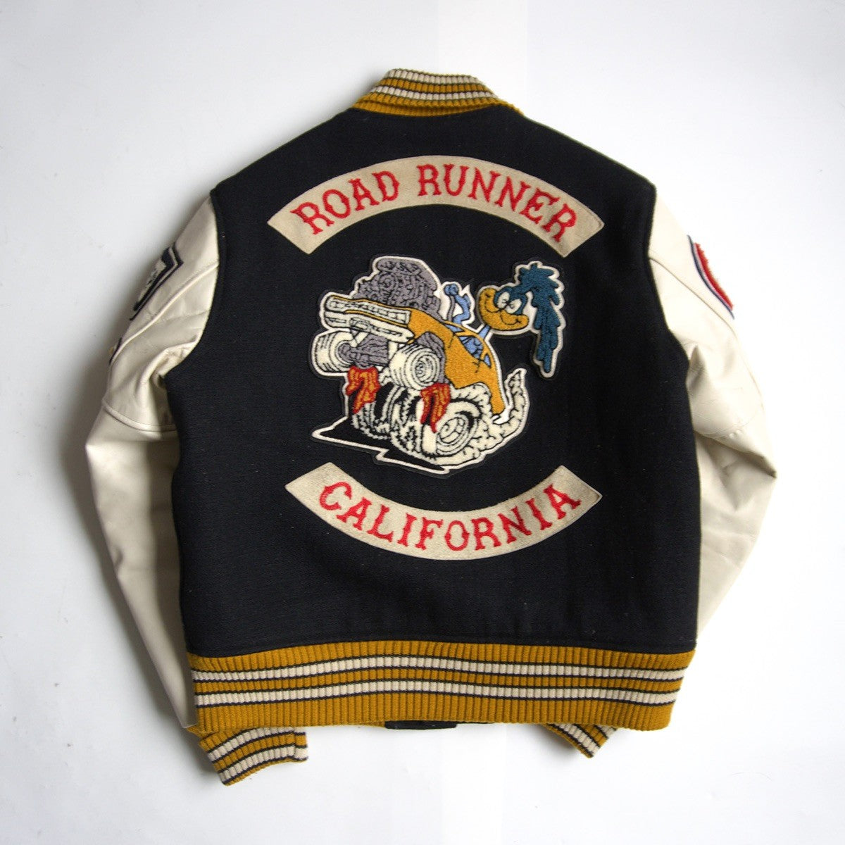 Whitesville x LOONEY TUNES Leather-Sleeve Varsity Jacket Size 38