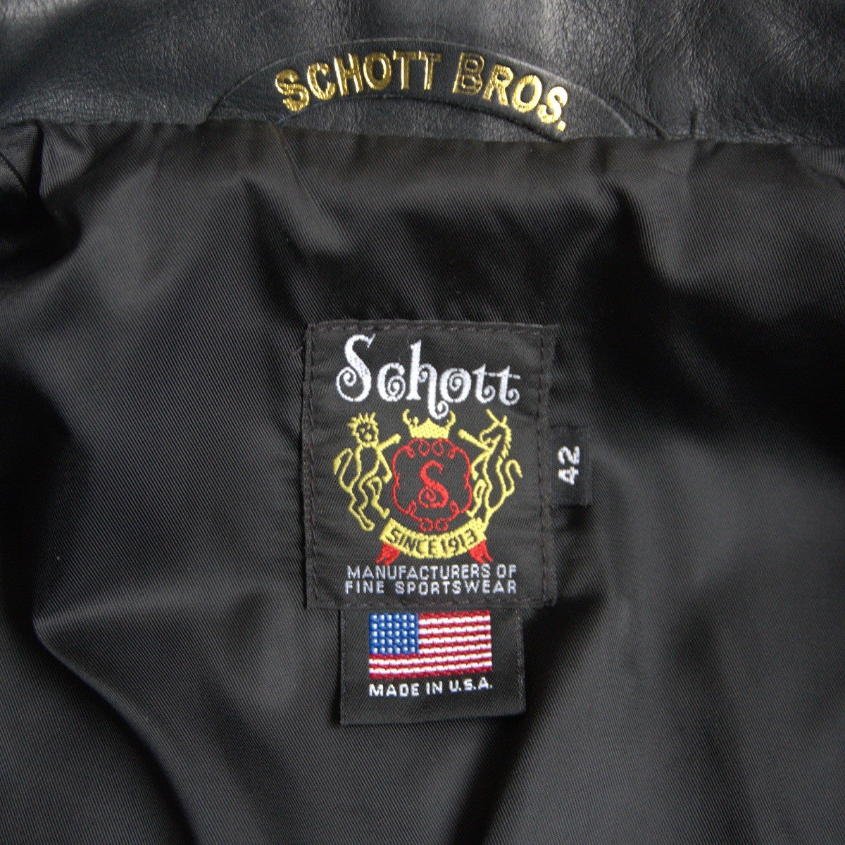 SCHOTT 103US Collared Single Rider Leather Jacket Size XS