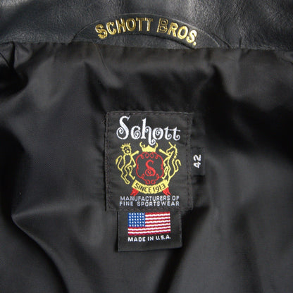 SCHOTT 103US Collared Single Rider Leather Jacket Size XS