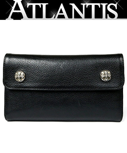 CHROME HEARTS Wave Wallet Cross Button Leather Size ONE SIZE