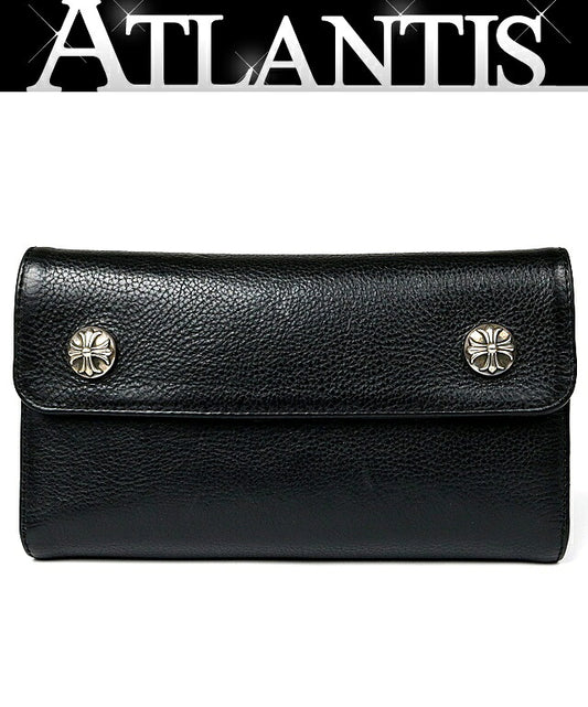 CHROME HEARTS Wave Wallet Cross Button Leather Size ONE SIZE