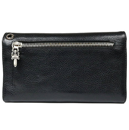 CHROME HEARTS Wave Wallet Cross Button Leather Size ONE SIZE
