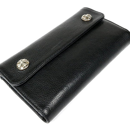 CHROME HEARTS Wave Wallet Cross Button Leather Size ONE SIZE