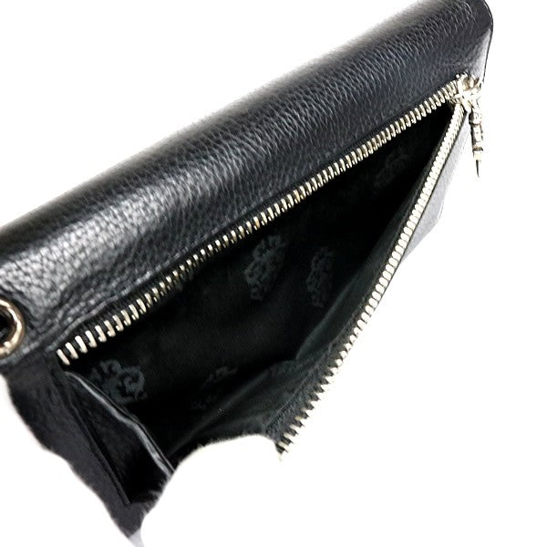 CHROME HEARTS Wave Wallet Cross Button Leather Size ONE SIZE