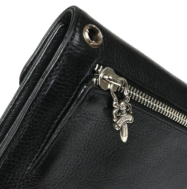 CHROME HEARTS Wave Wallet Cross Button Leather Size ONE SIZE