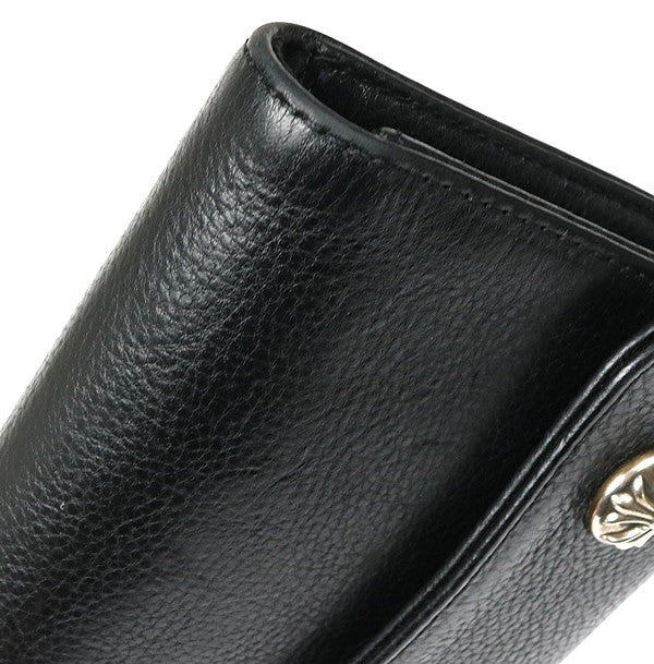CHROME HEARTS Wave Wallet Cross Button Leather Size ONE SIZE