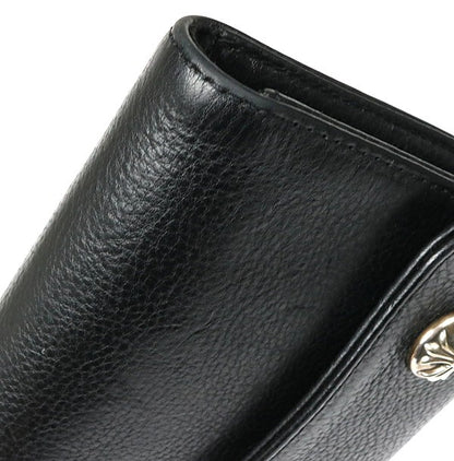 CHROME HEARTS Wave Wallet Cross Button Leather Size ONE SIZE