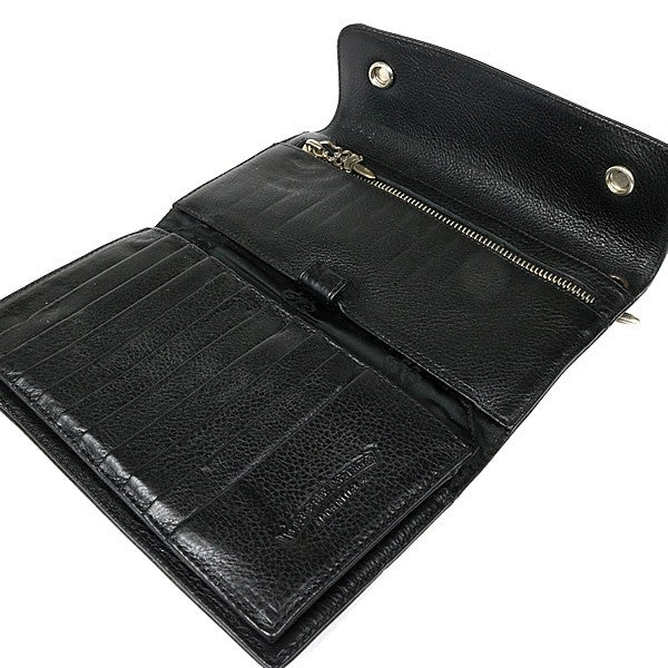 CHROME HEARTS Wave Wallet Cross Button Leather Size ONE SIZE