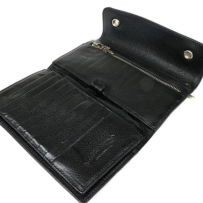 CHROME HEARTS Wave Wallet Cross Button Leather Size ONE SIZE