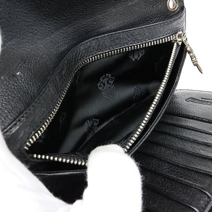 CHROME HEARTS Wave Wallet Cross Button Leather Size ONE SIZE