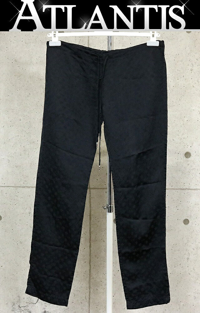 CHROME HEARTS All Over Print Silk Pants Black Size S