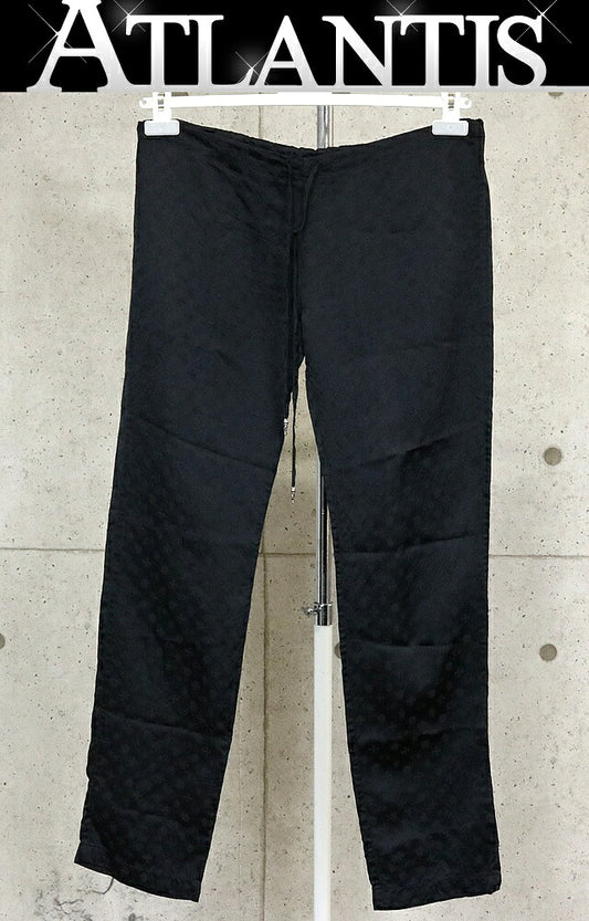 CHROME HEARTS All Over Print Silk Pants Black Size S