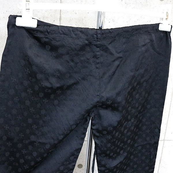 CHROME HEARTS All Over Print Silk Pants Black Size S