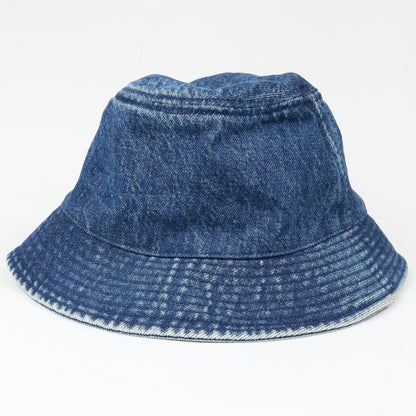 CELINE Logo Embroidered Denim Bucket Hat Blue Size S