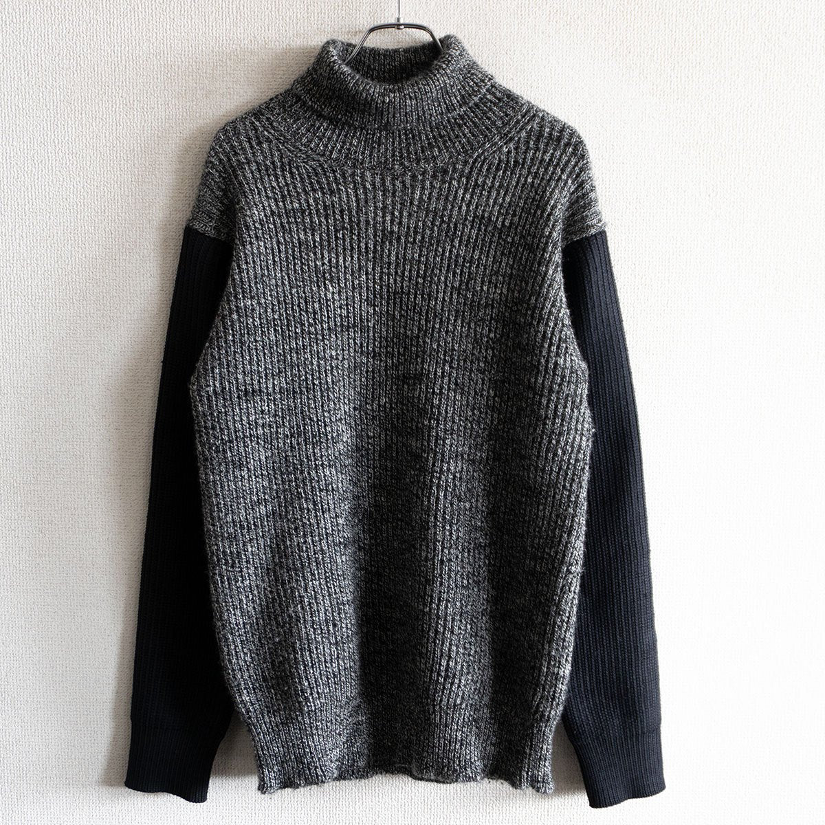 Comme des Garcons Junya Watanabe Paneled Sleeve Turtleneck Knit Sweater Size S
