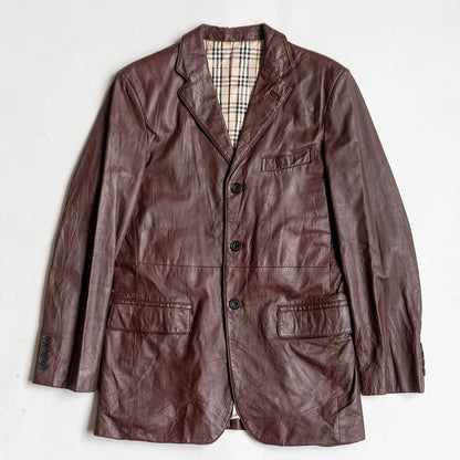 BURBERRY BLACK LABEL Leather Tailored Jacket Size M