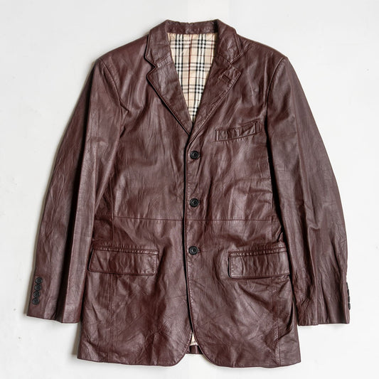 BURBERRY BLACK LABEL Leather Tailored Jacket Size M