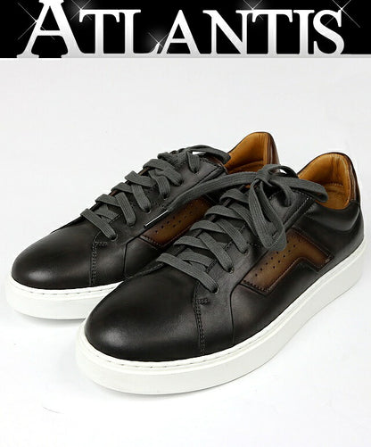 MAGNANNI Leather Low-Top Sneakers Black Size 7