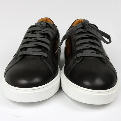 MAGNANNI Leather Low-Top Sneakers Black Size 7