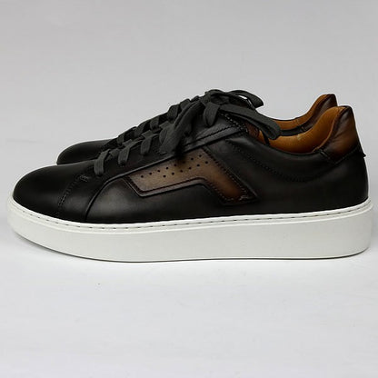 MAGNANNI Leather Low-Top Sneakers Black Size 7