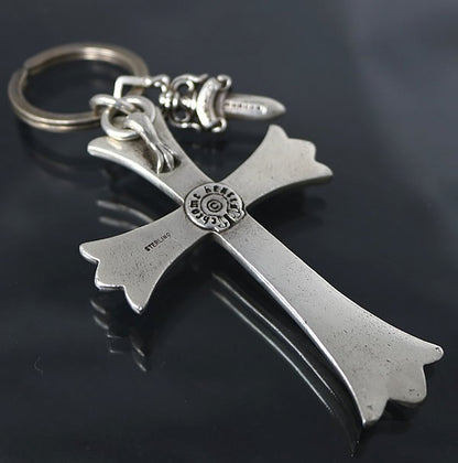 CHROME HEARTS Large Cross Split Dagger Keyring Size ONE SIZE