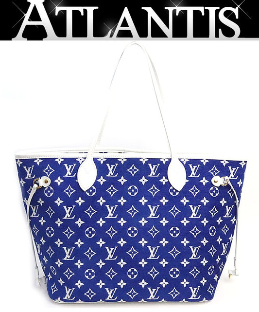 Louis Vuitton Neverfull MM Jacquard Bag Blue Size ONE SIZE