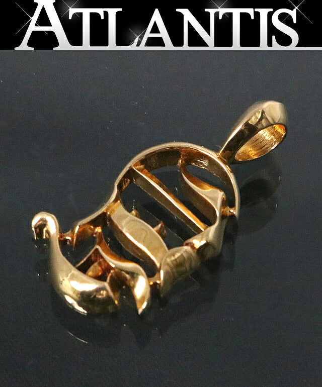 CHROME HEARTS 22K Vertical Logo Pendant Charm Size ONE Gold